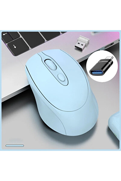 Choice5 ماوس كمبيوتر لاسلكي قابل لإعادة الشحن بتقنية OTG، أزرق اللون، متوافق ...