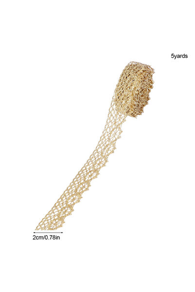 Choice5 5 ياردات B02 5/10 ياردات شريط دانتيل ذهبي فضي شبكي شريط دانتيل منحني ...