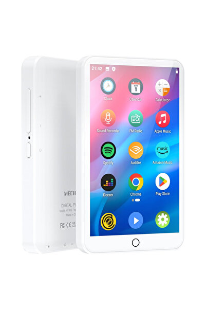 Choice مشغل MP3 أبيض اللون بسعة 16 جيجابايت، يعمل بنظام أندرويد 9.0، مزود بتق...