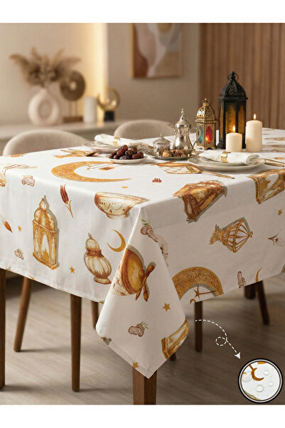 Soft Kare 5D Digital Printing Ramadan Tablecloth – Liquid-Proof, Stain-Resist...