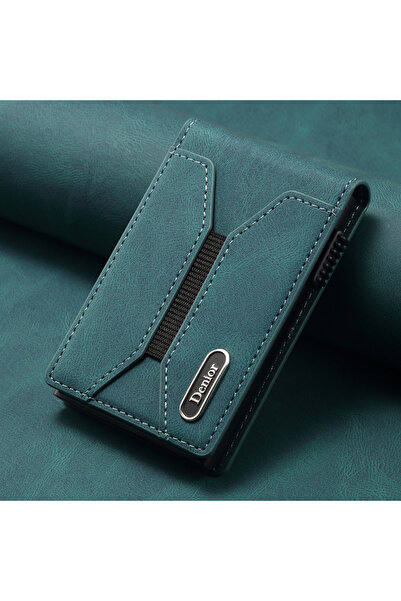 Choice محفظة فاخرة زرقاء من جلد صناعي، مزودة بفتحات للبطاقات، غطاء قلاب، زر م...