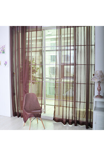 Choice3 شاش شفاف للنوافذ بلون القهوة، شاش زجاجي للزفاف، منتجات منزلية، نمط فا...