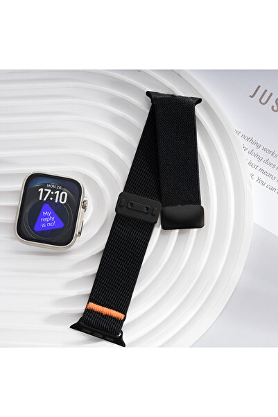 Choice75 سوار مطاطي أسود من النايلون المغناطيسي Ultra 3 مقاس 49 مم لساعة Ultr...