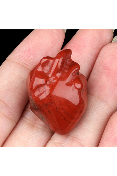 Choice6 تمثال صغير على شكل قلب من حجر اليشب الأحمر، قطعة واحدة، حجر طبيعي، جم...