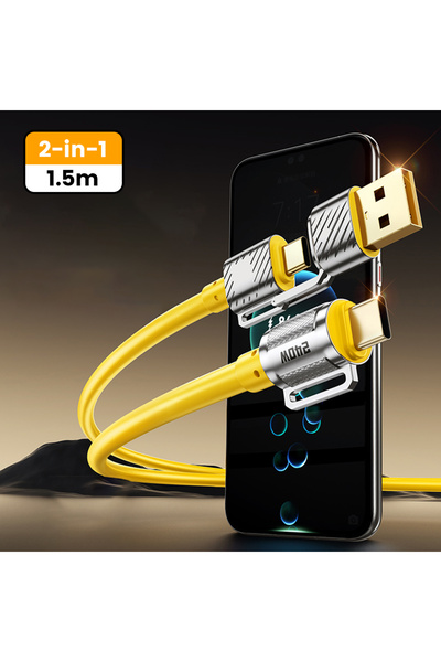 choice2 1.5m PD240W 2 IN 1 USB A/C to Type C Cable Mobile Phone Fast Charging...