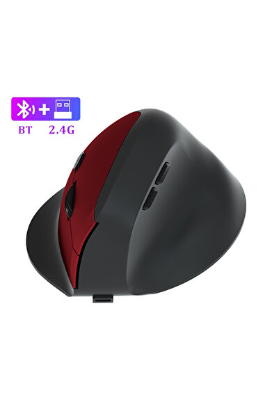 Choice5 ماوس بلوتوث أحمر من كيبيدومي، بتصميم عمودي مريح، يعمل بتقنية 2.4G، لا...