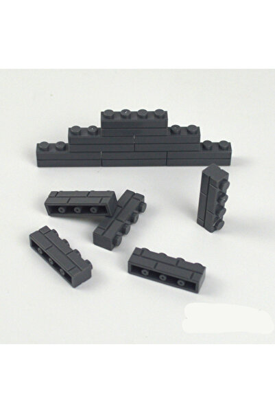 Choice3 ٦٠ قطعة من الطوب الرمادي الداكن، مقاس ١×٤، حبيبات صغيرة، طوب جدران سم...