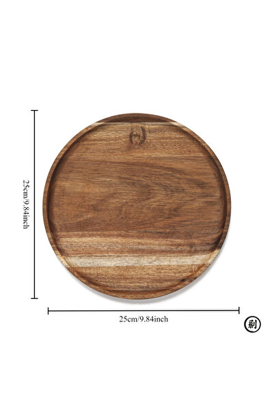 Choice1 25cm wooden pallet 20/25cm Acacia Wood Round Wooden Dinner Tray Easy ...