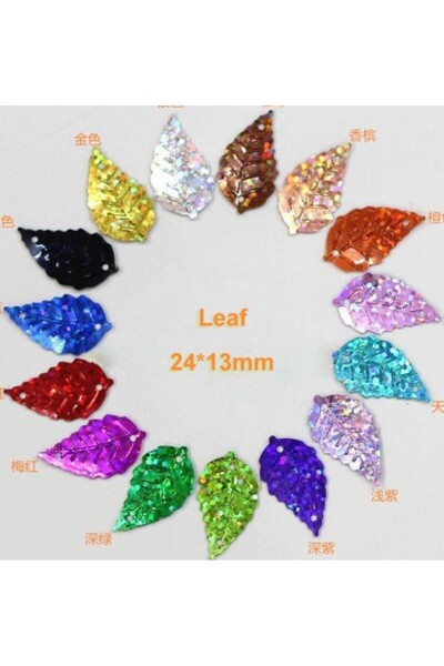 Choice 13x24mm Mix Colors 700pcs/lot Leaf Sequins 13*24mm PVC Sewing DIY Holo...