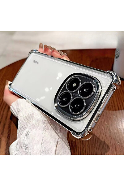 Choice9 Redmi Note 14 Pro 5G Silver Clear Shkproof Plating Silicone Case For ...