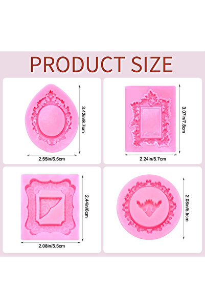 Choice قالب سيليكون وردي اللون بتصميم "فيكتوريا" على شكل إكليل دانتيل عتيق، ق...