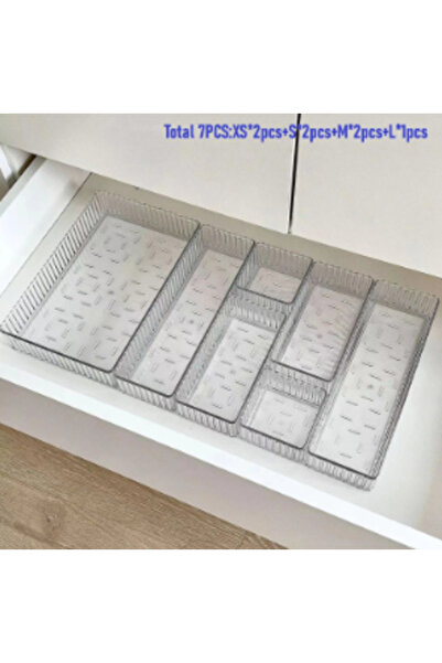 Choice1 7pcs Unlimited Desk Drawer Organizers Set Plastic Bathroom Storage Ma...