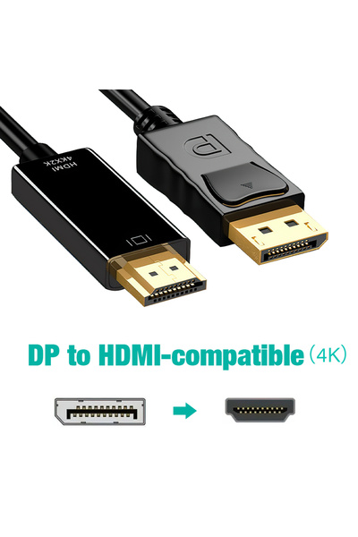 choice2 DP To HDMI 4K 1.8M DisplayPort To HDMI Cable DP Male To Male VGA DVI ...
