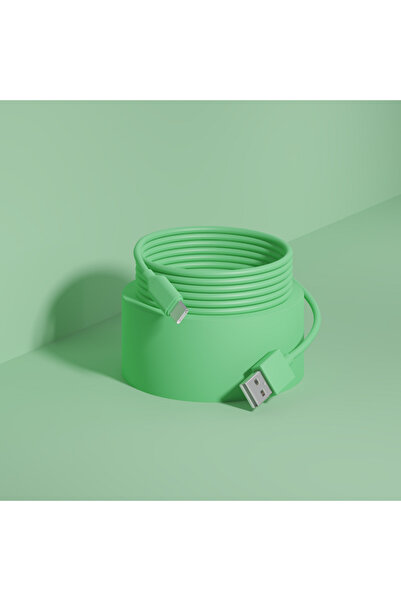 Choice6 كابل شحن سريع من السيليكون السائل الأخضر USB من النوع C بطول 1.8 متر ...