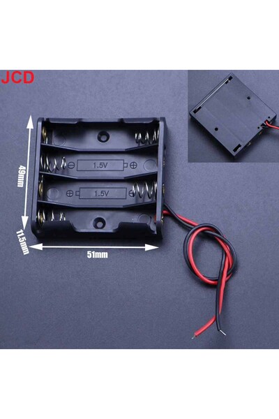 Choice3 صندوق تخزين بطاريات AAA رقم 7 من JCD، بأربعة فتحات، مع حامل وأسلاك تو...