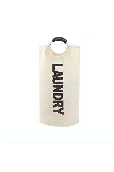 Choice سلة غسيل كبيرة جدًا مقاومة للماء بلون بيج مع مقبض مبطن - قابلة للطي، م...