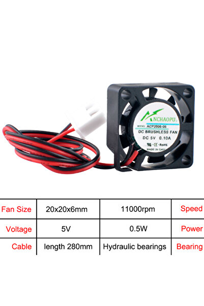 choice2 NO RGB black DC5V ANCHAOPU ACP2006 2cm 20mm fan 20x20x6mm DC5V/12V/24...