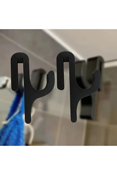 Choice Black 2Pcs Bathroom Hooks Multifunctional Bathroom Shower Towel Hooks ...