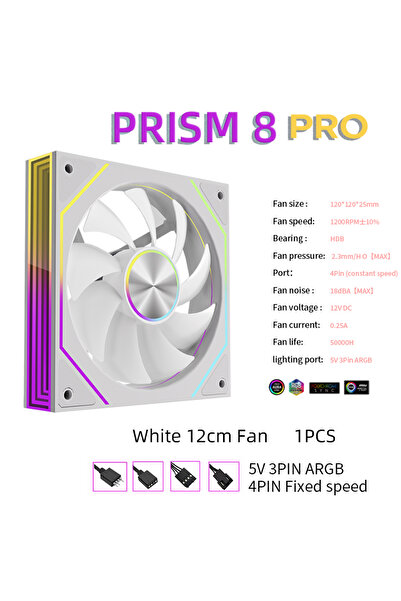 Choice A-RGB Reverse White 1PCS METALFISH PRISM 8 PRO 120mm PC Computer Case ...