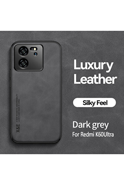 Choice24 For Mi 13T Pro Dark Gray Luxury Leather Case For Mi 13T 12T 11T 10T ...