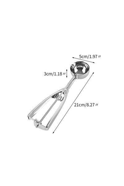 choice2 مغرفة آيس كريم سميكة من الفولاذ المقاوم للصدأ مع ملعقة قياس لتشكيل كر...