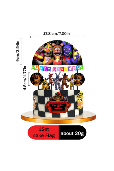 Choice1 مجموعة واحدة من علم كعكة فايف نايتس آت فريديز، مجموعة واحدة من كب كيك...