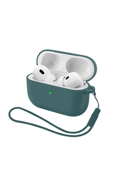 Choice33 جراب سماعات أذن سيليكون ناعم أخضر اللون مع حزام، متوافق مع سماعات Ai...