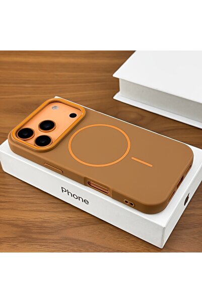 choice2 غلاف هاتف غير لامع مغناطيسي ناعم باللون البرتقالي لهاتف iPhone 17 Pro...