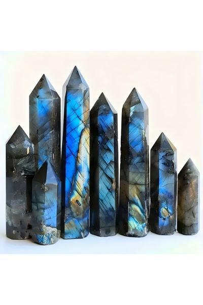 Choice1 رأس حجر لابرادوريت طبيعي بطول 9-10 سم، هدية كريستالية مثالية، حجر بخو...