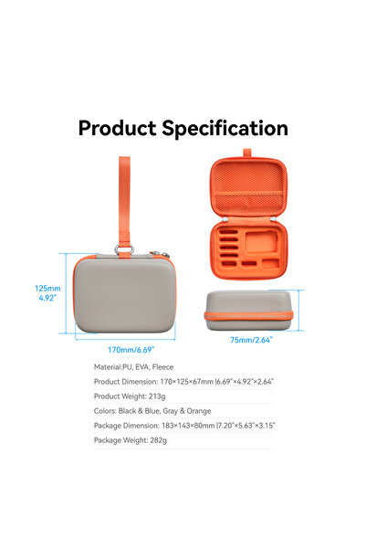 Choice1 حقيبة تخزين محمولة رمادية اللون من تيليسين ديس أدف لكاميرا الحركة DJI...