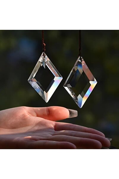 Choice1 قطعتان من الكريستال الشفاف على شكل ماسة، موشورات عاكسة للضوء، لصنع قو...