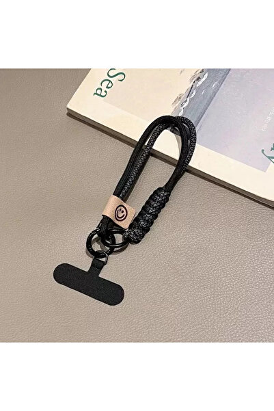 Choice4 3 INS British Style Contrasting Woven Phone Lanyard Short Handheld Tr...