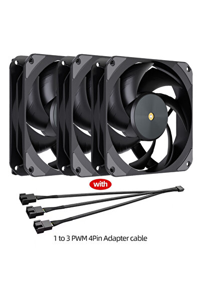 Choice3 NO RGB AS Show Black-3pcs TEUCER T20 120mm 4Pin PWM Silent Fan, High-...