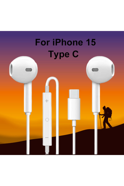 Choice سماعة أذن أصلية من النوع C لهاتف iPhone 15 Pro Max مزودة بميكروفون وكا...