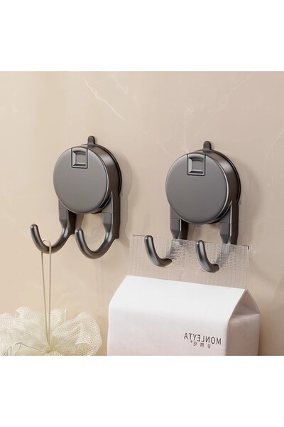 Choice1 قطعتان - رمادي، نصف قطعة، خطاف شفط قابل لإعادة الاستخدام، قابل للإزال...