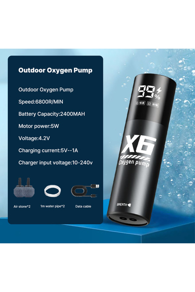 Choice1 حجر هواء 5 واط لحوض السمك، مضخة أكسجين، شاحن، مضخة هواء ثنائية الغرض،...