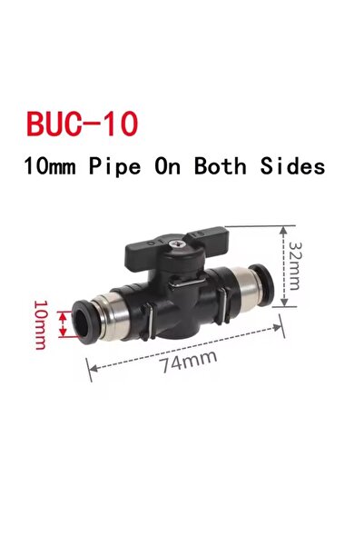Choice3 BUC-10 BUC 4mm 6mm 8mm 10mm 12mm Black Pneumatic Push In Quick Connec...