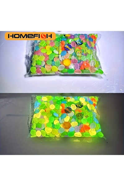 Choice1 100pcs Mixed Colo 100pcs Glow In The Dark Pebbles Resin Luminous Ston...