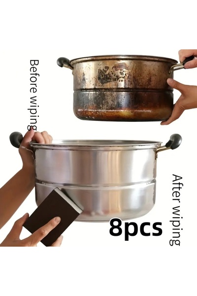 Choice مجموعة من 4/8 قطع من إسفنجات التنظيف الماسية الرمادية - تنظيف قوي للأو...