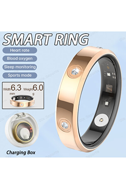Choice15 8 Rose Gold With Box New 2025 Fashion Women Smart Ring IP68 Waterpro...