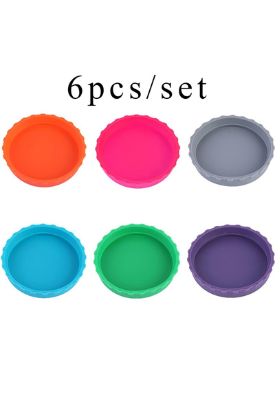 choice2 MULTI 6pcs Food-grade Silicone Cola Cap Leak-proof Sealed Can Cap Reu...