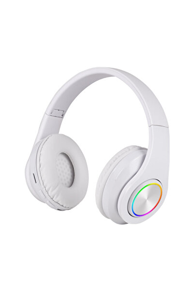 Choice1 سماعات رأس لاسلكية بيضاء بتقنية بلوتوث 5.0 مع ميكروفون، سماعات رأس فو...