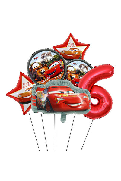 Choice3 Other A6 1Set Cartoon Lightning McQueen Cars Theme Round Star Red Num...