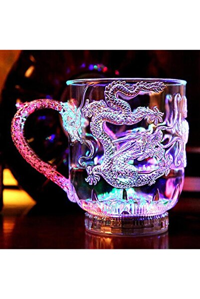 Choice كوب تنين سحري شفاف بإضاءة LED متغيرة الألوان، يعمل بالماء، مناسب للبير...