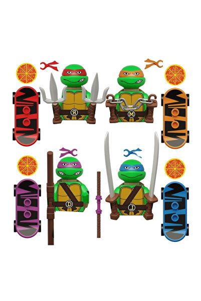 choice2 4 قطع من مكعبات بناء شخصيات سلاحف النينجا الصغيرة D831B، تتضمن شخصيات...