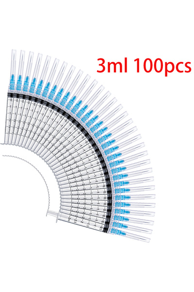Choice1 100 قطعة من محاقن لور إلك سعة 3 مل للاستخدام مرة واحدة، مناسبة للاستخ...