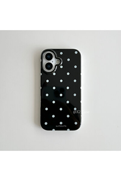 Choice9 iPhone 16 B Minimalist Black And White Polka Dots Phone Case For iPho...