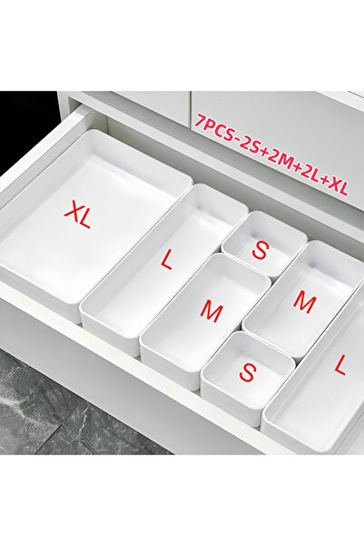Choice1 Combination B 7pcs 7pcs Drawer Organizer Set, Plastic Cosmetic and Sk...