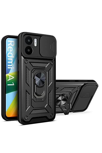 choice2 جراب حماية أسود مقاوم للصدمات لكاميرا Redmi A1 وA2 4G، متوافق مع Redm...