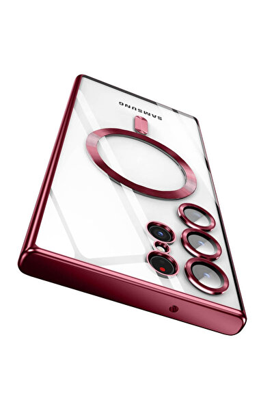 Choice84 جراب شفاف مطلي بماج سيف باللون الأحمر لهاتف سامسونج S22 ألترا، متواف...